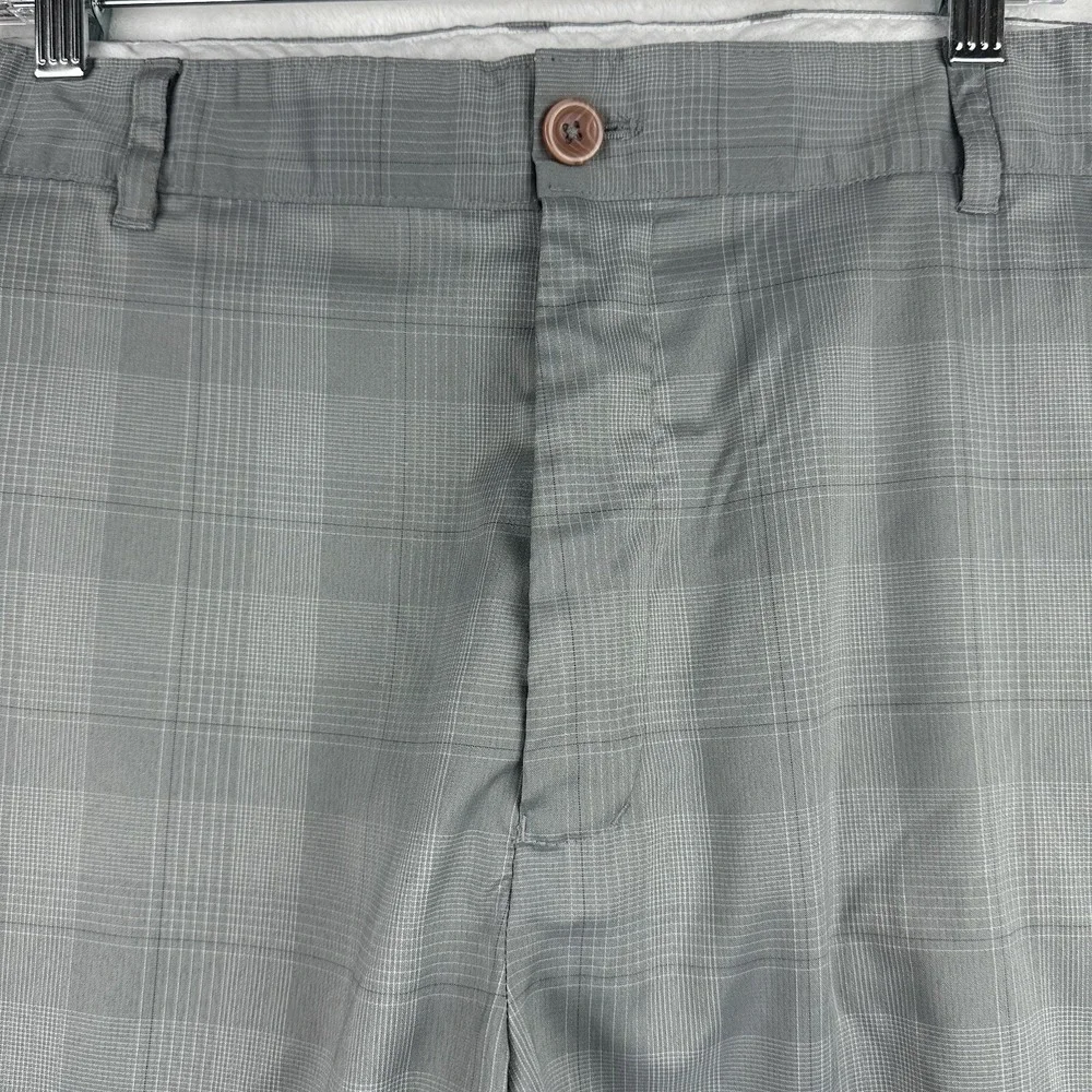 Greg‎ Norman for Tasso Elba Mens Shorts Size 40 Gray Plaid Golf Sports EUC